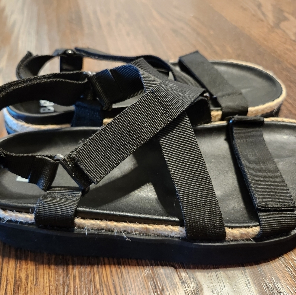 BP Gage Strappy Platform Sandals Women’s Size US 9 Black - Picture 2 of 4